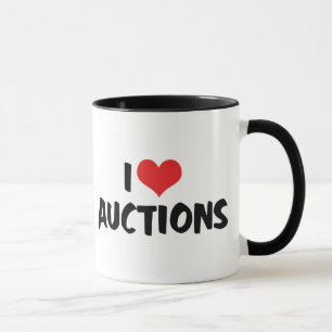 Mug J'adore les ventes aux enchères de coeur