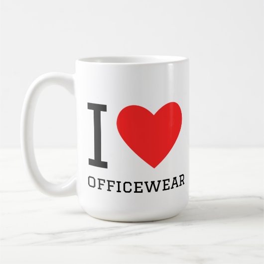 Mug J'adore les vêtements de bureau (Gauche)