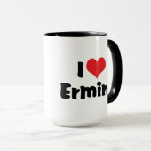 Mug J'adore l'hermine à coeur (Devant droit)
