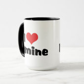 Mug J'adore l'hermine à coeur (Devant gauche)