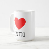 Mug J'adore l'hindi (Devant gauche)