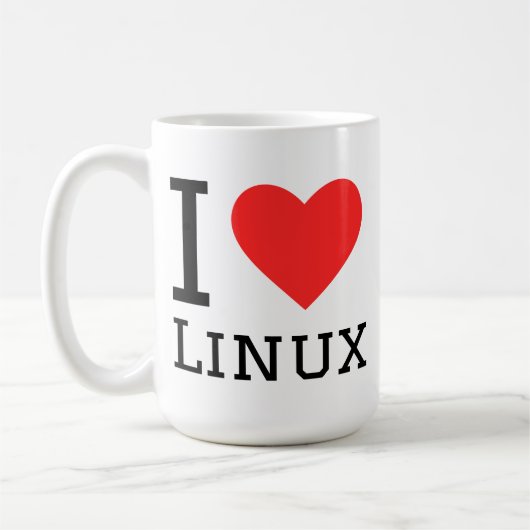 Mug J'adore linux (Gauche)