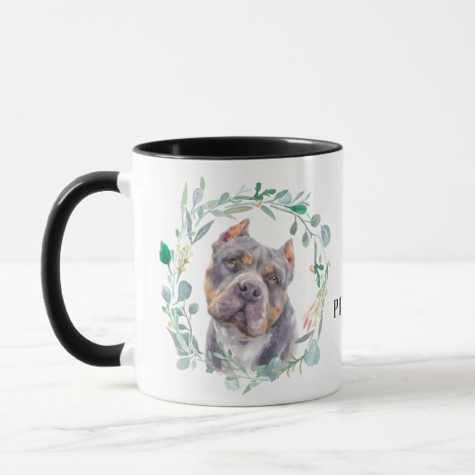 Mug J'adore ma boug de café en feuille de pitbull (Gauche)