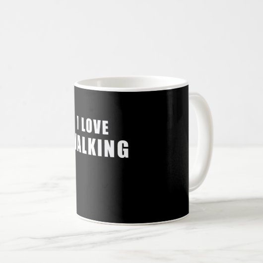 Mug J'adore marcher - Walker Cadeau (Devant droit)