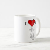 Mug J'adore mon chat- Blanc (Devant droit)