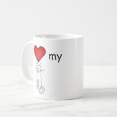 Mug J'adore mon chat- Blanc (Devant gauche)