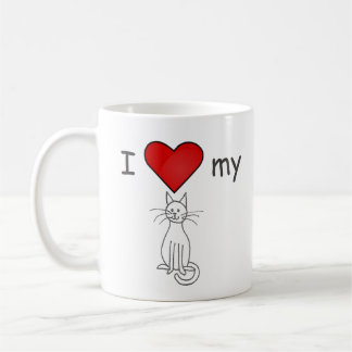 Mug J'adore mon chat- Blanc