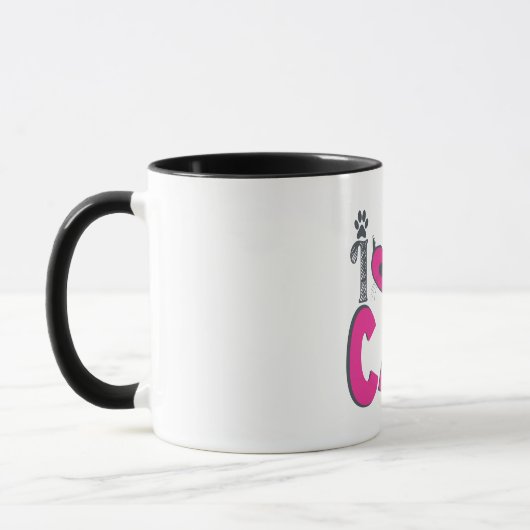 Mug J'adore mon chat – Design mignon pour amateur de c (Gauche)