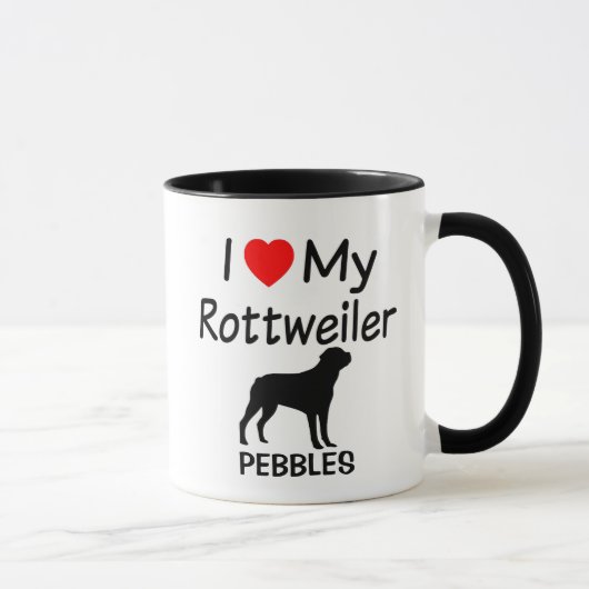 Mug J'adore mon chien Rottweiler (Droite)