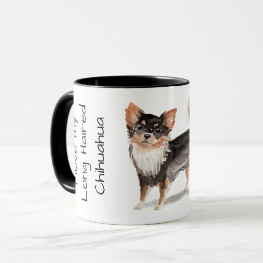 Mug J'adore mon Chihuahua à poils longs (Devant gauche)
