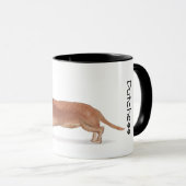 Mug J'adore mon Dachshund (marron) (Devant droit)
