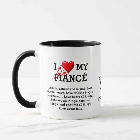 Mug J'ADORE MON FIANCÉ Custom Christian (Gauche)