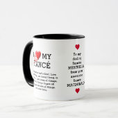 Mug J'ADORE MON FIANCÉ Custom Christian (Devant gauche)