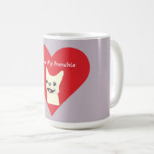 Mug J'adore mon Frenchie, Lavender (Devant droit)