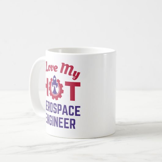 Mug J'adore mon ingénieur aérospatial (Devant gauche)