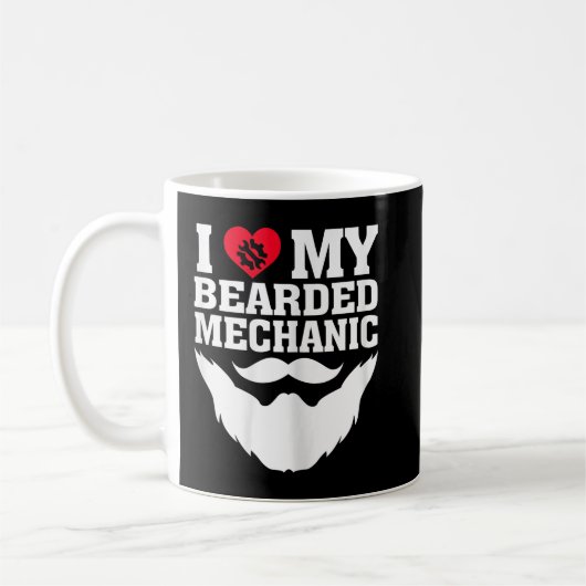 Mug J'adore mon mécanicien barbu (Gauche)