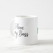 Mug J'adore mon patron - Approuvé par CQ (Devant gauche)