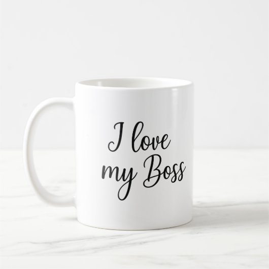 Mug J'adore mon patron - Approuvé par CQ (Gauche)
