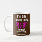 Mug J'adore mon POO SHI Chien Citer Propriétaire Cadea (Gauche)