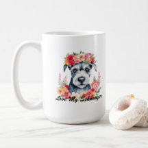 J'adore Mon Schnauzer Floral