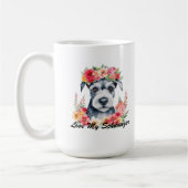 Mug J'adore Mon Schnauzer Floral (Gauche)