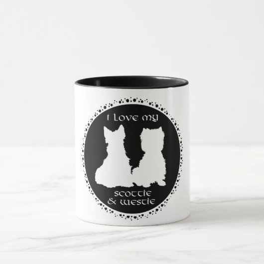 Mug J'adore mon Scottie et Westie (Centre)
