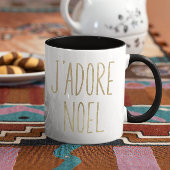 Mug J'adore Noel Gold et Black Minimalist Christmas