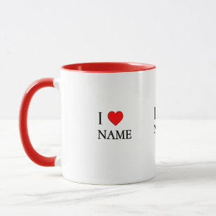 Mug J'adore nom (personnalisable)