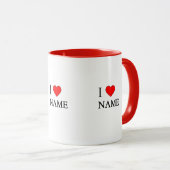 Mug J'adore nom (personnalisable) (Devant droit)