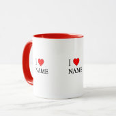 Mug J'adore nom (personnalisable) (Devant gauche)