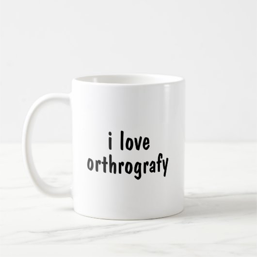 Mug j'adore orthrografy ! (Gauche)