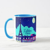 Mug J'adore Paris - Imaginaire Paris sous une Pleine l (Gauche)