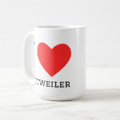 Mug J'adore Rottweiler (Devant gauche)