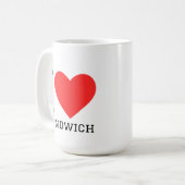 Mug J'adore sandwich (Devant gauche)