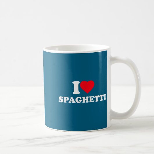 Mug J'adore Spaghetti J'aime Spaghetti Amoureux Nourri (Droite)