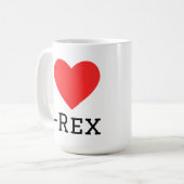 Mug J'adore T rex (Devant gauche)