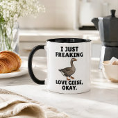 Mug J'adore tout simplement les oies, OK Drôle d'oie