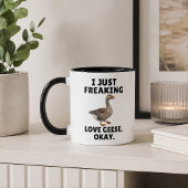 Mug J'adore tout simplement les oies, OK Drôle d'oie