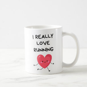 Mug J'adore vraiment courir, Valentines Day pour les c