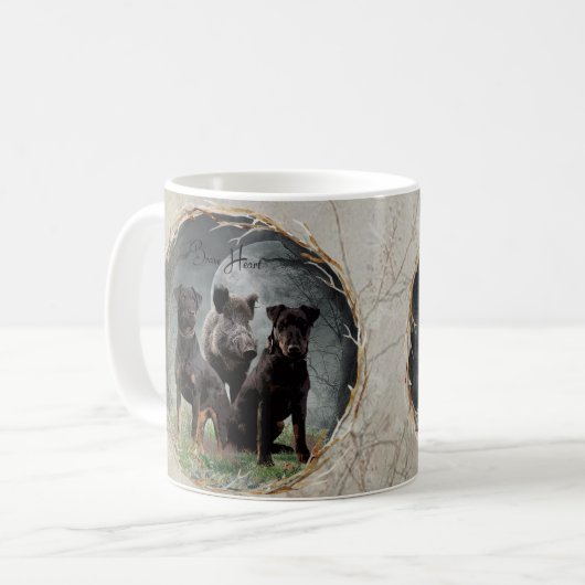 Mug Jagdterrier, brave affiche de tapisserie cardiaque (Devant gauche)