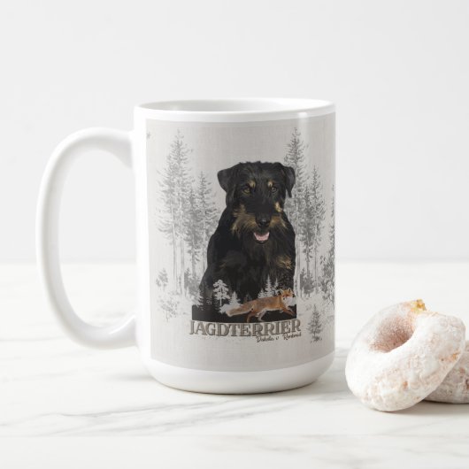Mug Jagdterrier Dakota c. Renbrad Faux Canvas Print Ac (Avec donut)