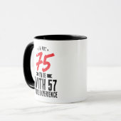 Mug J'ai 18 ans avec 57 ans d'expérience 75e anniversa (Devant gauche)