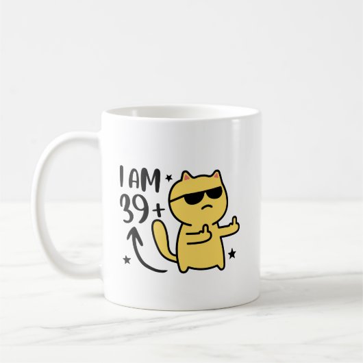 Mug J'ai 39 ans Plus Middle Finger Funny Chat 40e anni (Gauche)