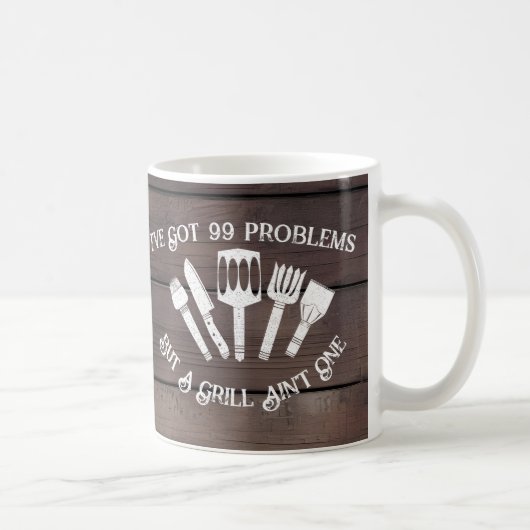 Mug "J'ai 99 problèmes mais un grill n'est pas un-drôl (Droite)