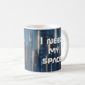 Mug "J'ai besoin de mon espace" Scène Spatiale Sci-Fi (Devant droit)