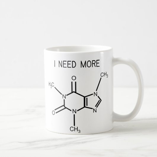 Mug J'ai besoin de plus de caféine (Droite)