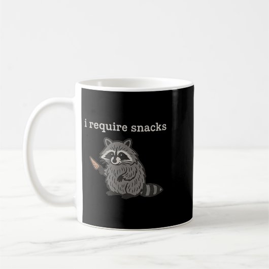 Mug J'Ai Besoin De Snacks Chemise Raccoon Hommes Femme (Gauche)