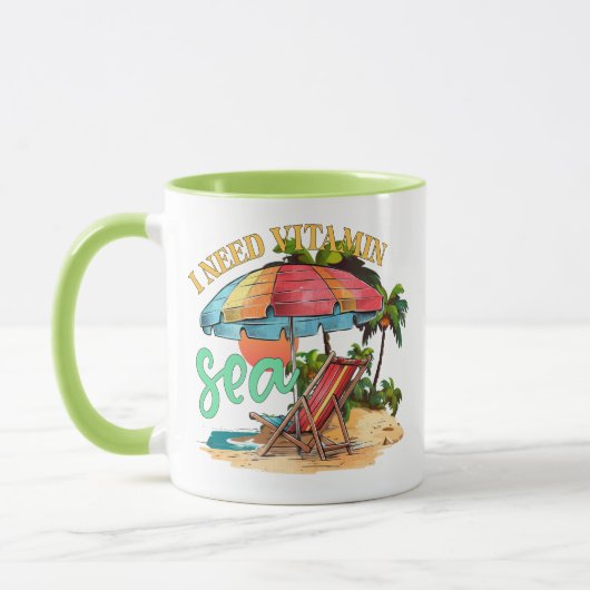 Mug J'ai besoin de vitamine mer (Gauche)