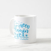 Mug J'ai besoin de vitamine mer (Devant gauche)