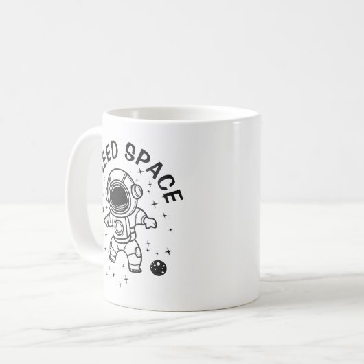Mug "J'ai besoin d'espace" - L'astronaute seule (Devant gauche)